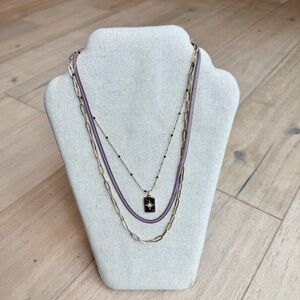 Park Lane November 2023 Birch Sparkle Box Necklace Set Gold and Purple Layered